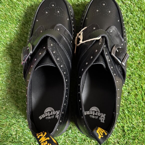 Dr Martens Ramsey Quad Stud Platform Creepers Men\'s 12 Black Leather Monk Strap main image 4